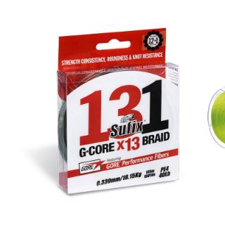 Immagine di Sufix 131 G-Core X13 Braid Neon Chartreuse PE 6 60Lb. Ø 0.405mm Kg.27,22 300Mt.