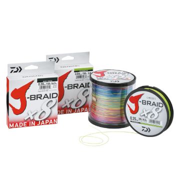 Immagine di Daiwa J-Braid X8 Ø 0.20mm 29 Lb. PE  Kg.13.0 500Mt Multicolor